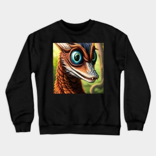 Copper Scaled Jungle Dragon with Goofy Grin and Big Eyes Crewneck Sweatshirt